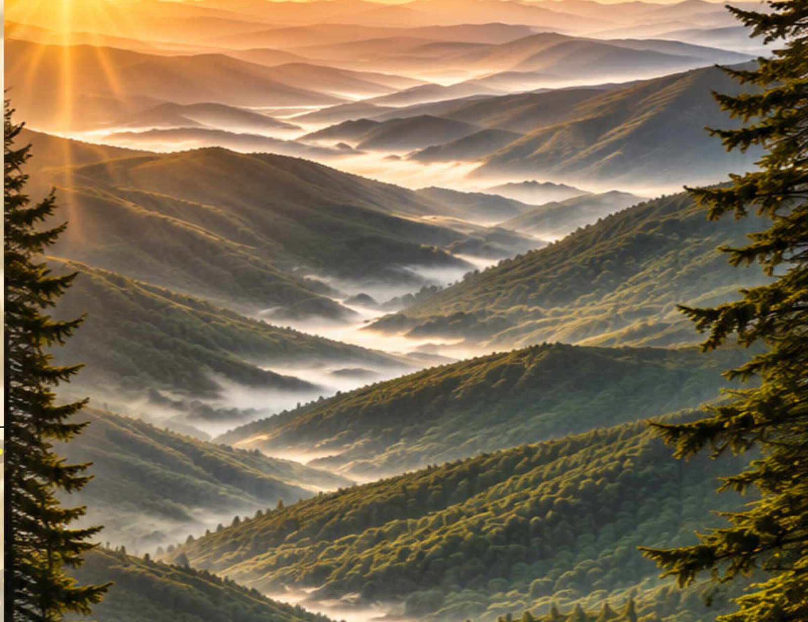 Sunset over the ridges at Hollerwood Offroad Adventure Park